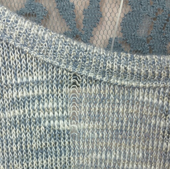 New Candies Metallic Lace Blouse Top Large - Picture 3 of 8